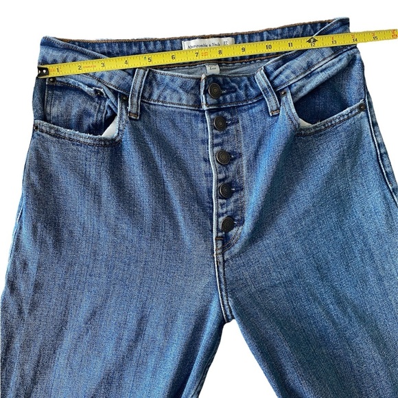 Abercrombie & Fitch Mom High Rise Curve Love Exposed Button Fly Raw Hem Jean 27 - Picture 5 of 10